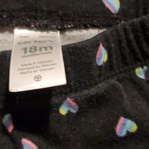 18M Black leggings with multicolor hearts